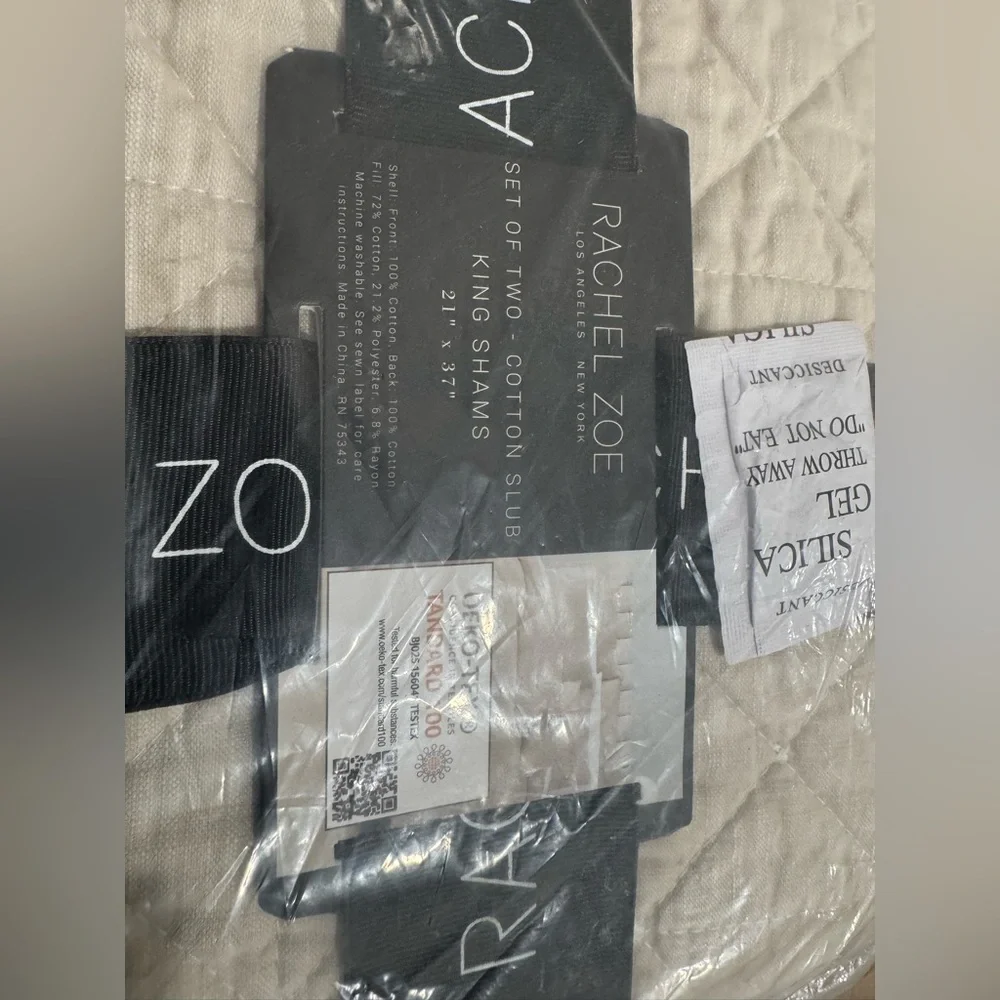 🎉LAST PIECE🎉RACHEL ZOE 2pk Geo Solid Slub Cotton Shams
